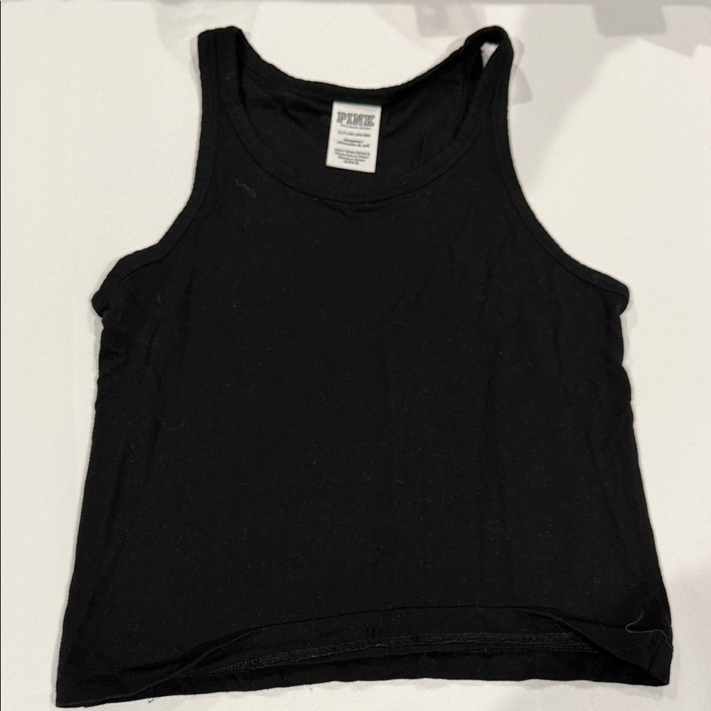 Victoria’s Secret pink Black Tank Top. Sleepwear. Size small.